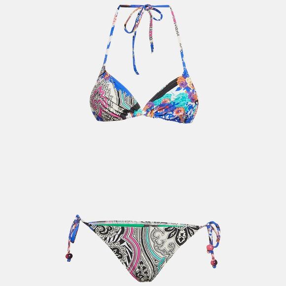 Etro Multicolor Printed Jersey Swimsuit M